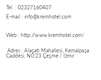 Krem Hotel iletiim bilgileri