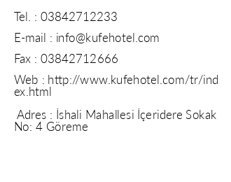 Kufe Hotel iletiim bilgileri