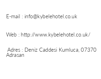 Kybele Hotel Adrasan iletiim bilgileri