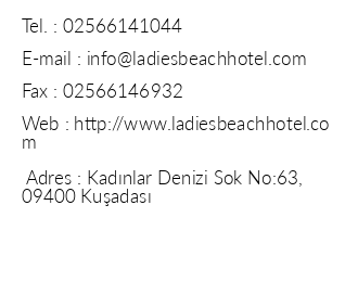 Ladies Beach Hotel iletiim bilgileri