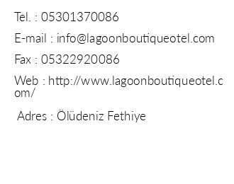 Lagoon Boutique Otel iletiim bilgileri