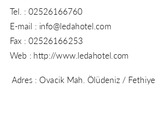 Leda Hotel iletiim bilgileri