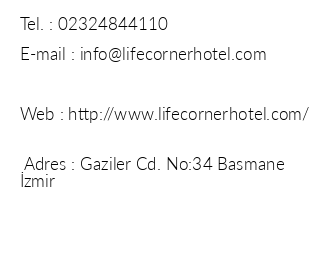 Life Corner Hotel iletiim bilgileri