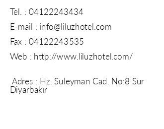 Liluz Hotel iletiim bilgileri