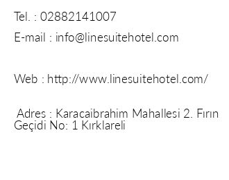 Line Suite Hotel iletiim bilgileri