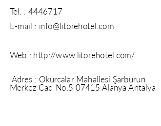 Litore Resort Hotel Spa iletiim bilgileri