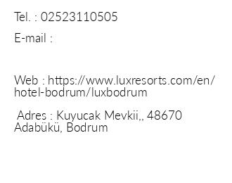 Lux Bodrum Resort & Residences iletiim bilgileri