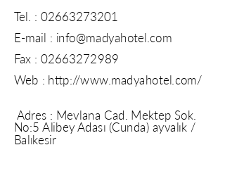 Madya Hotel iletiim bilgileri