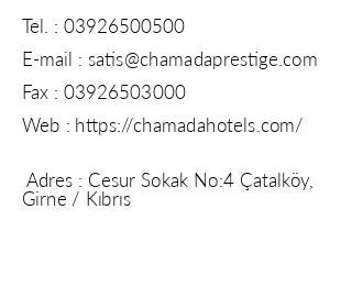Chamada Prestige Hotel & Spa iletiim bilgileri
