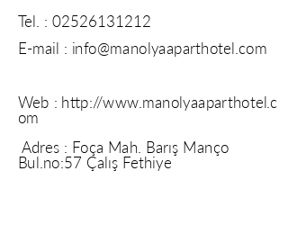 Manolya Apart Hotel Fethiye iletiim bilgileri