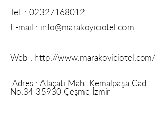 Mara Kyii Otel Alaat iletiim bilgileri