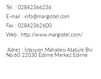 Margi Hotel iletiim bilgileri