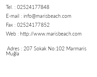 Maris Beach Otel iletiim bilgileri