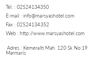 Marsyas Hotel iletiim bilgileri
