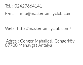 Master Family Club iletiim bilgileri