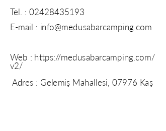 Medusa Bar & Patara Camping iletiim bilgileri
