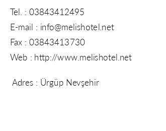 Melis Hotel iletiim bilgileri