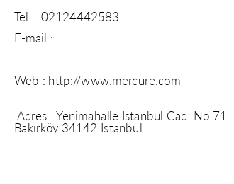 Mercure stanbul Bakrky Hotel iletiim bilgileri