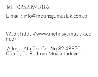 Metin's Gmlk iletiim bilgileri