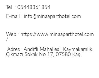 Mina Apart Hotel iletiim bilgileri