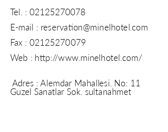 Minel Hotel iletiim bilgileri