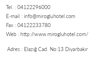 Mirolu Hotel iletiim bilgileri