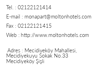 Molton Monapart Hotel iletiim bilgileri