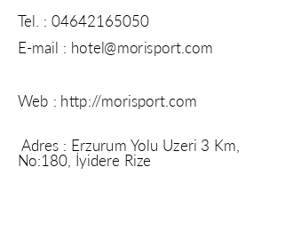 Mori Sport Hotel iletiim bilgileri
