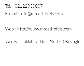 Mr Cas Hotels iletiim bilgileri