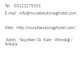 Murat Bey Kona Hotel iletiim bilgileri