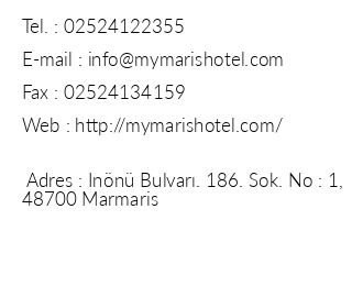 My Maris Hotel iletiim bilgileri