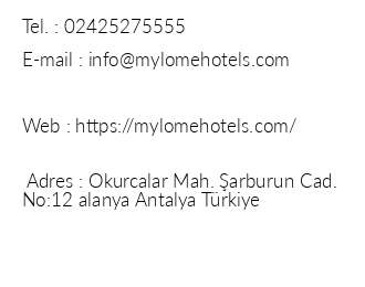 Mylome Luxury Hotel & Resort iletiim bilgileri