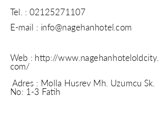 Nagehan Hotel Old City iletiim bilgileri