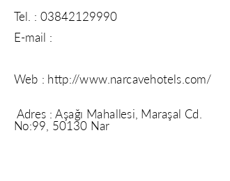 Nar Cave Hotel iletiim bilgileri