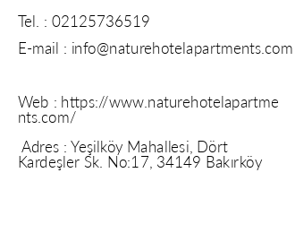 Nature Hotel Apart Yeilky iletiim bilgileri