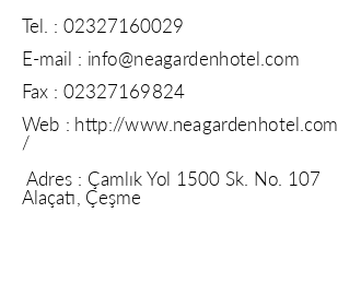 Nea Garden Hotel iletiim bilgileri