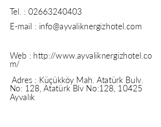 Nergiz Hotel Ayvalk iletiim bilgileri