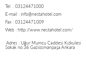 Nesta Hotel iletiim bilgileri