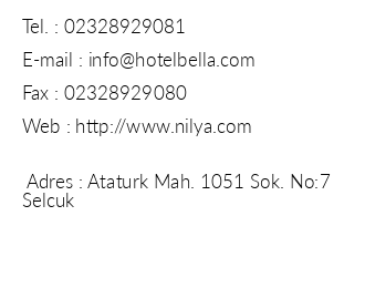 Nilya Boutique Hotel iletiim bilgileri