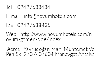 Allsun Novum Garden Hotel iletiim bilgileri