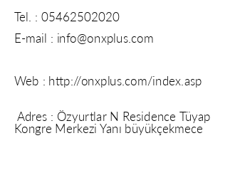 Onxplus Hotel iletiim bilgileri