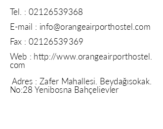 Orange Airport Hostel iletiim bilgileri
