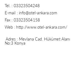 Otel Ankara iletiim bilgileri