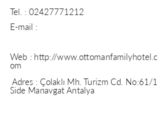 Ottoman Family Hotel iletiim bilgileri