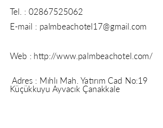 Palm Way Otel iletiim bilgileri