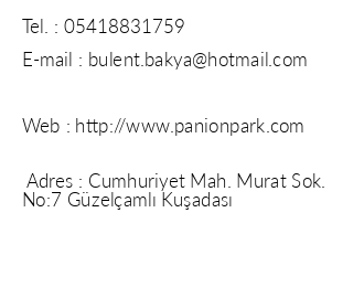 Panion Park Residence iletiim bilgileri