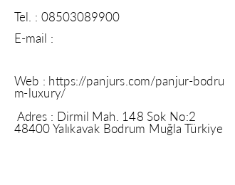 Panjur Bodrum Luxury iletiim bilgileri