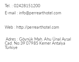 Perre Art Hotel Resort & Spa iletiim bilgileri