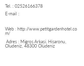 Petit Garden Hotel iletiim bilgileri