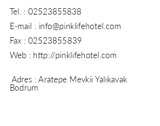 Pink Life Hotel iletiim bilgileri